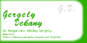gergely dekany business card