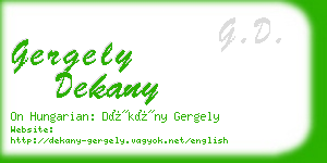 gergely dekany business card